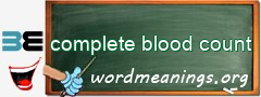 WordMeaning blackboard for complete blood count